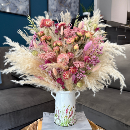 Mabel Dried Flower Arrangement In Pink, Peach, Lilac, Cream & Green
