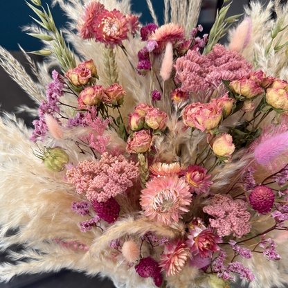 Mabel Dried Flower Arrangement In Pink, Peach, Lilac, Cream & Green