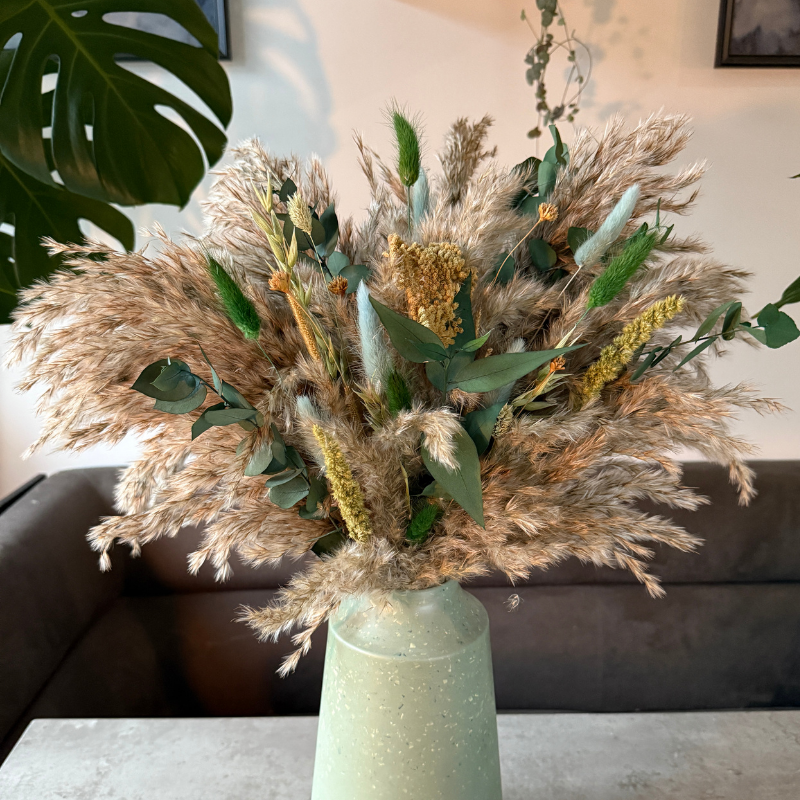 Havana Dried Flower Arrangement In Natural, Green & Blue