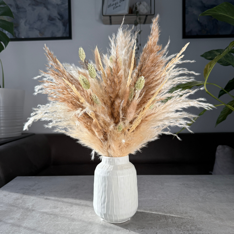 Evelyn Dried Flower Arrangement In Natural, Cream & Soft Green