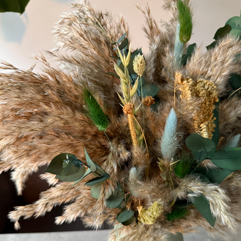 Havana Dried Flower Arrangement In Natural, Green & Blue