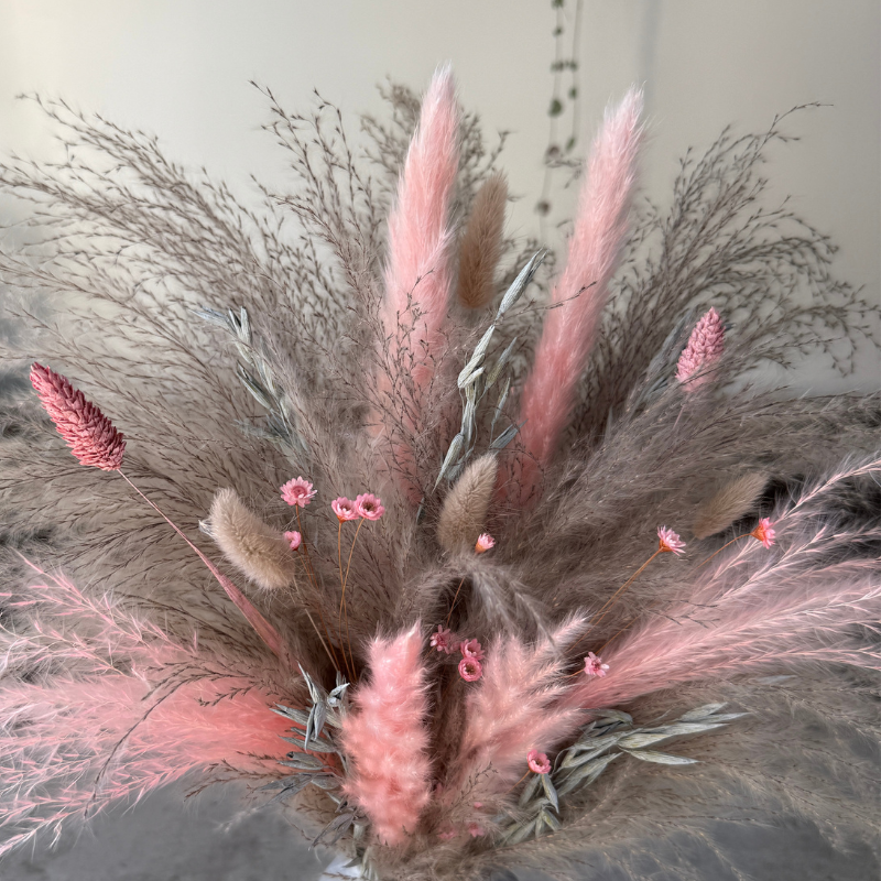 Maya Dried Flower Arrangement In Pink & Grey