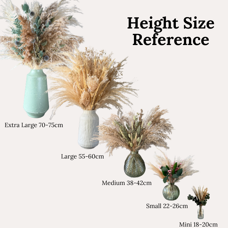 Malaya Dried Flower Arrangement In Cream & Emerald