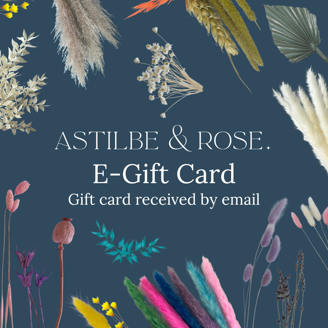 Graphic showing physical gift cards with dried flowers