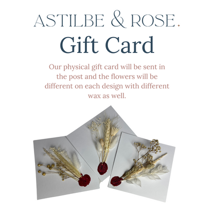 Graphic showing physical gift cards on a white background