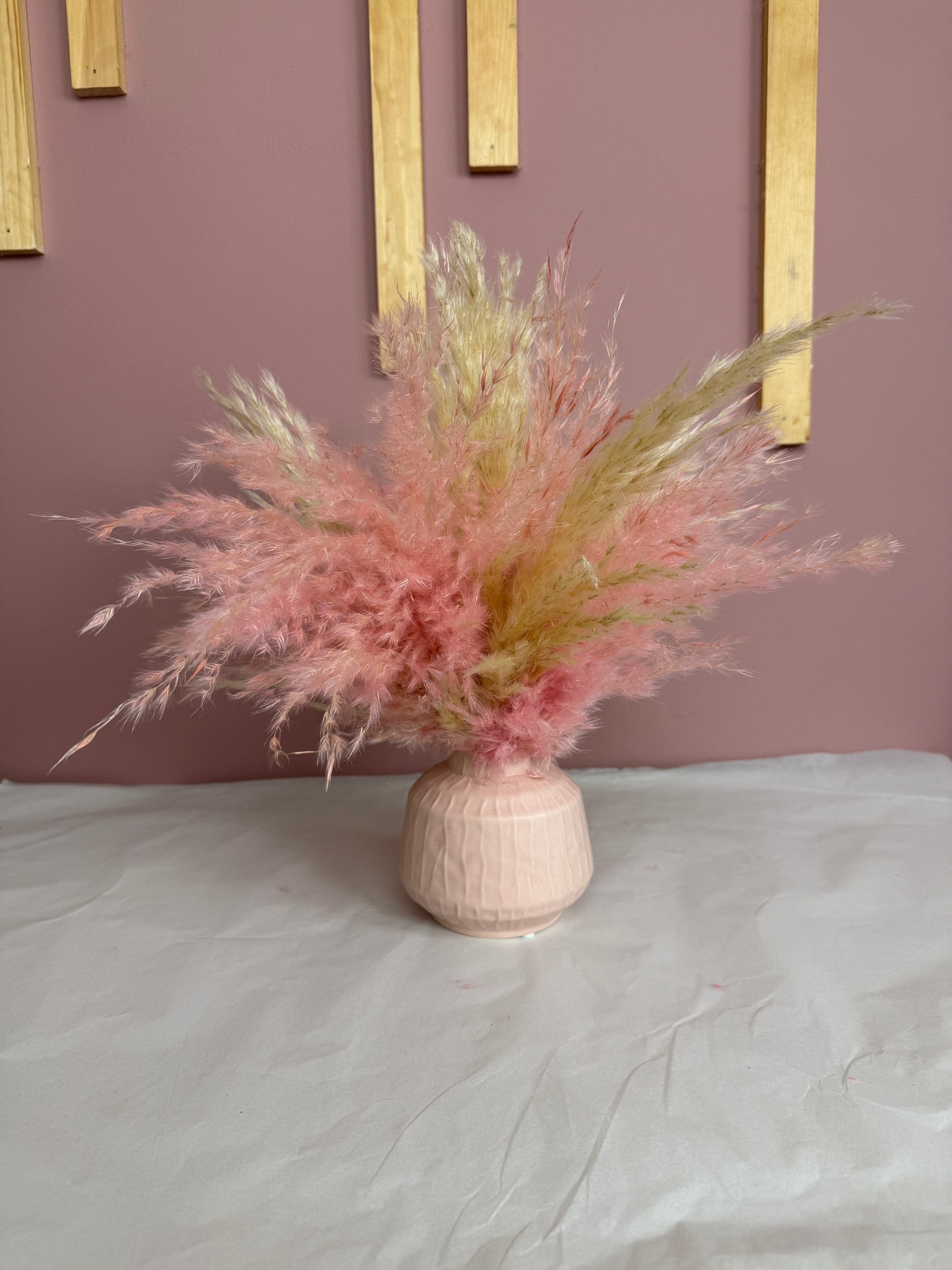 Pink And Cream Fluffy Pampas