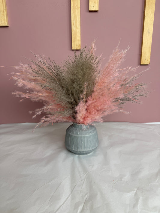 Grey And Pink Fluffy Pampas