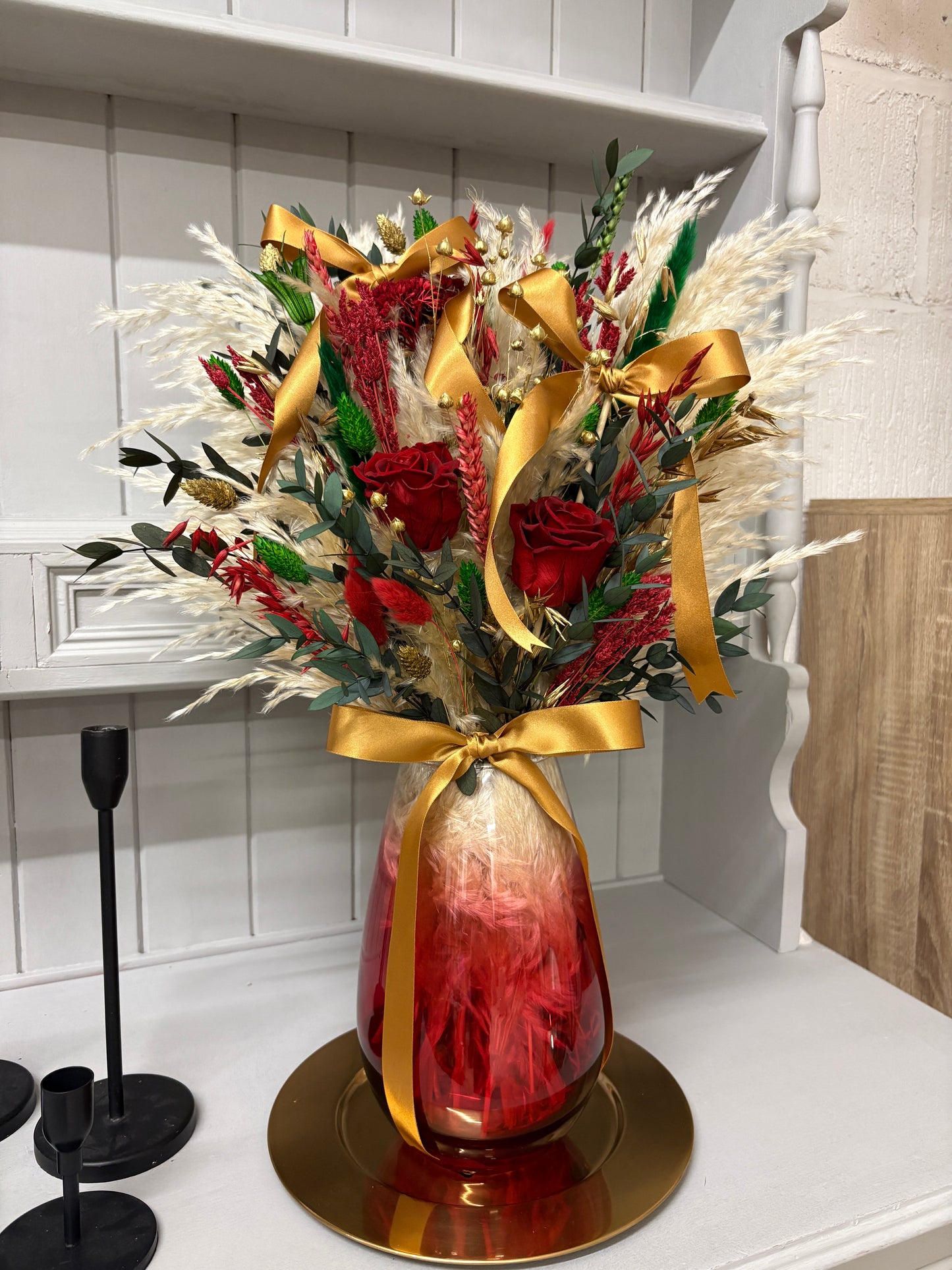 Red, Green & Gold Christmas Arrangements