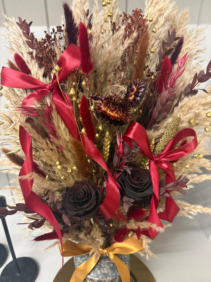 Brown, Burgundy & Gold Christmas Arrangement