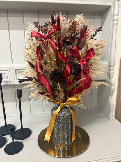 Brown, Burgundy & Gold Christmas Arrangement