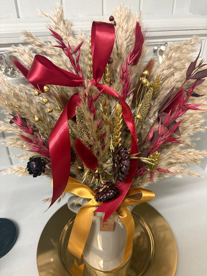 Brown, Burgundy & Gold Christmas Arrangement