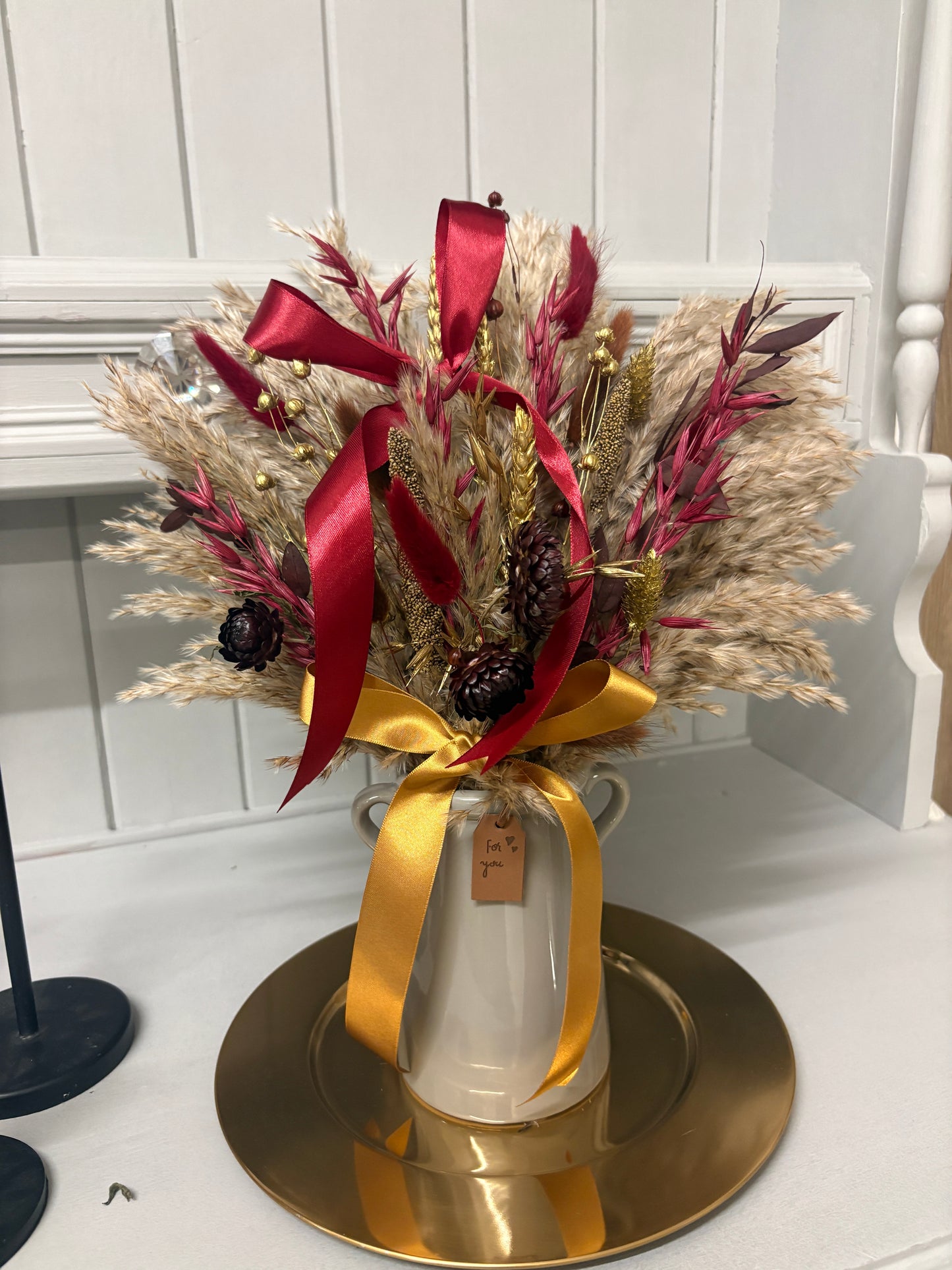 Brown, Burgundy & Gold Christmas Arrangement