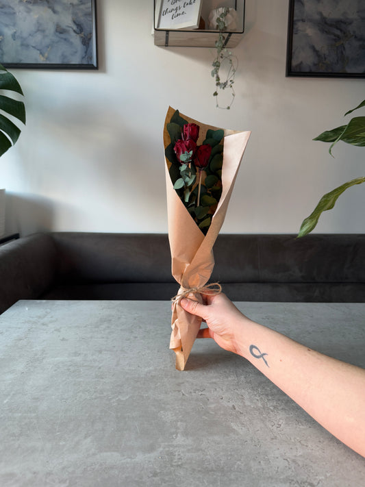 Mini Preserved Roses & Eucalyptus