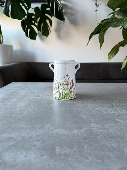Ceramic Vases - Taupe, White & Flowers