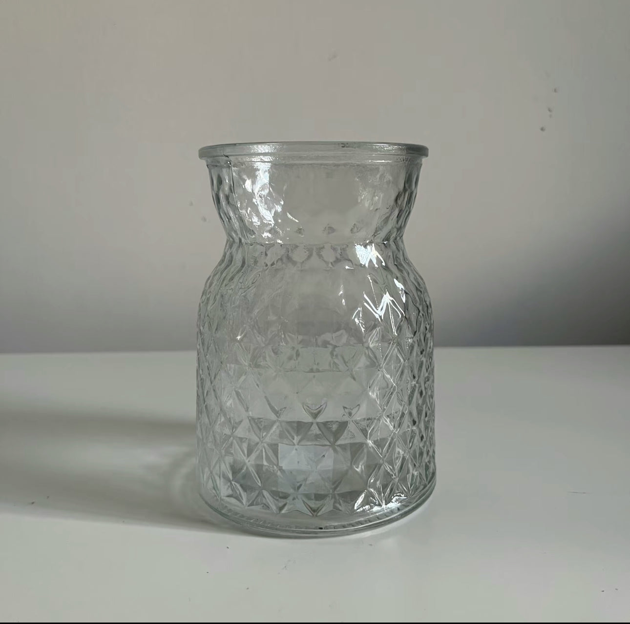 Clear meadow glass displayed on a table