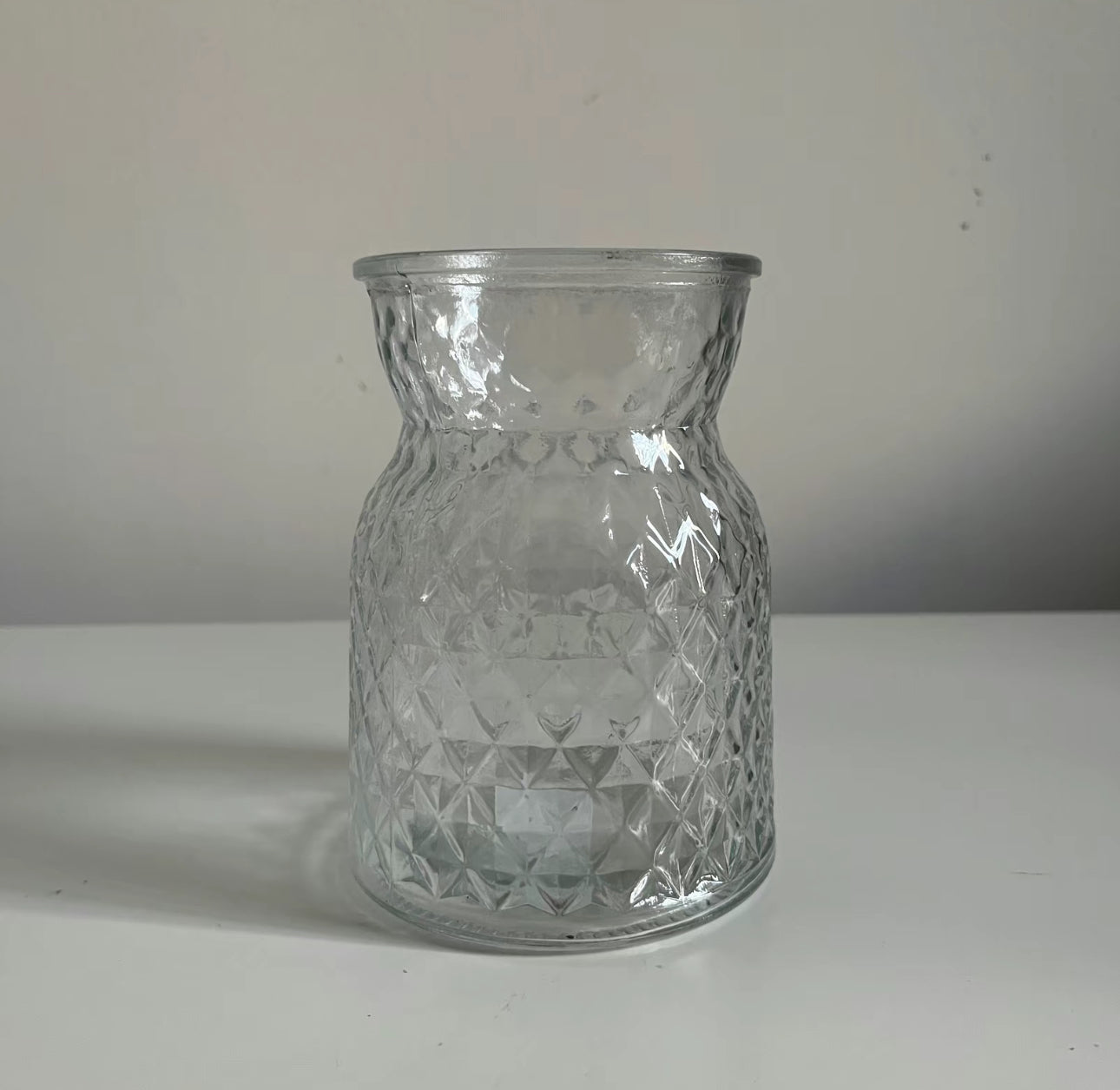 Clear meadow glass displayed on a table