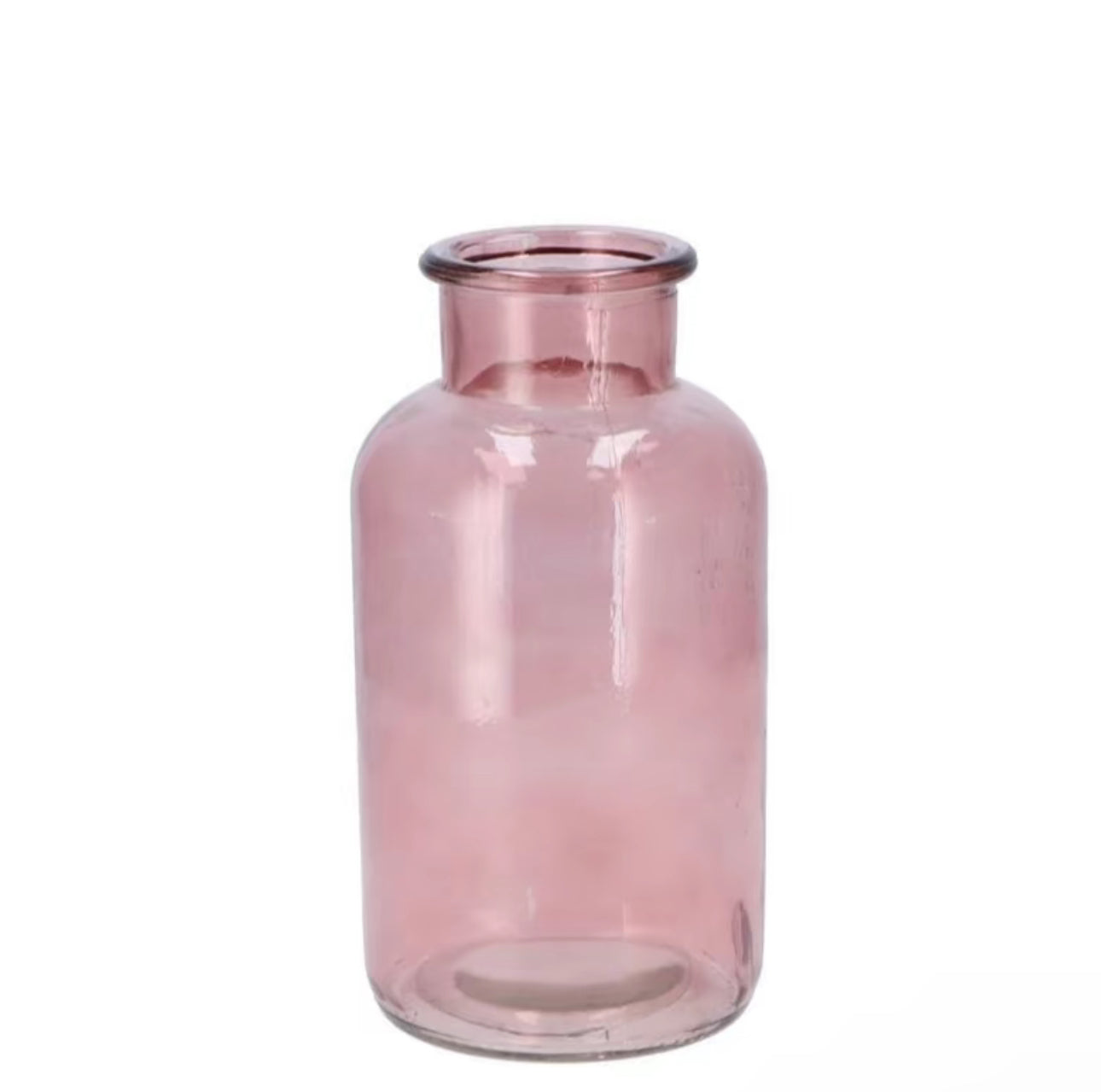 Pink vase on a white background