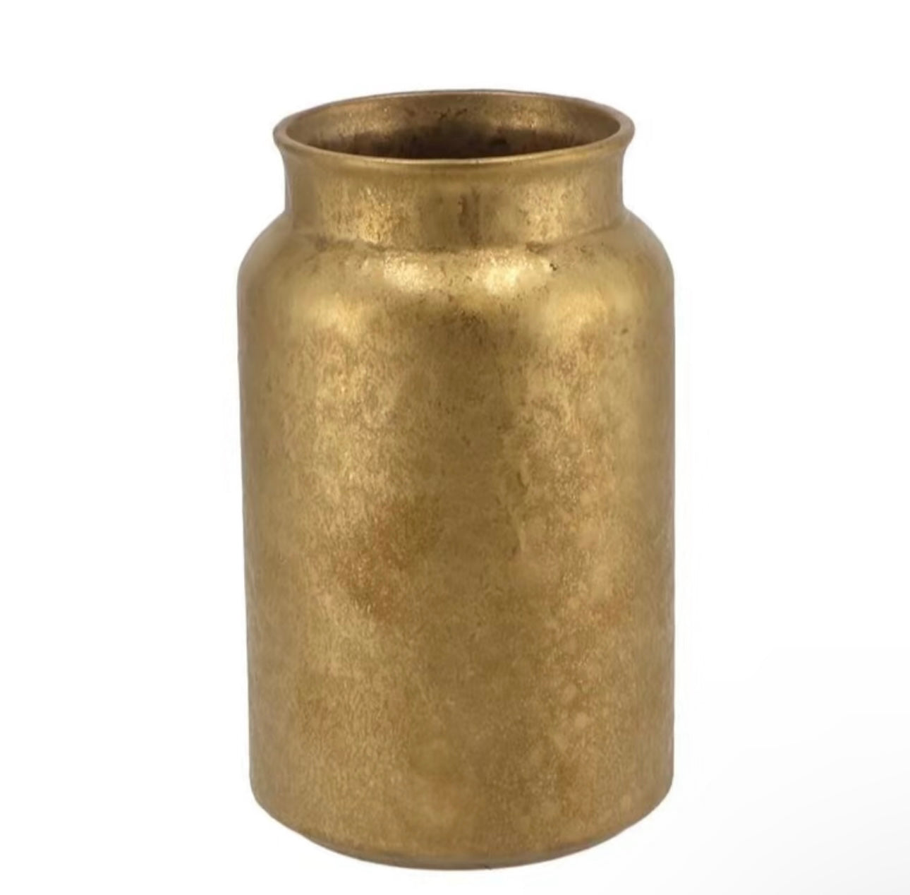 Gold block vase on a white background