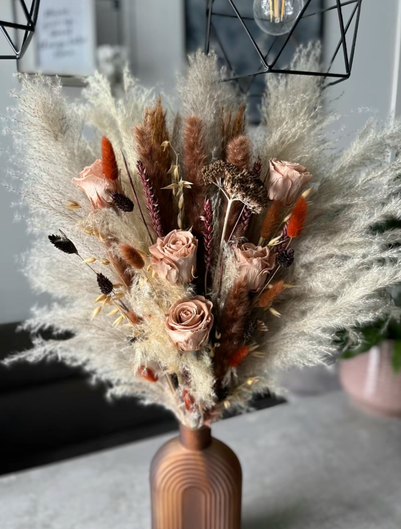 The Shan Arrangement - dried flowers, natural dried flowers, vase, dried roses