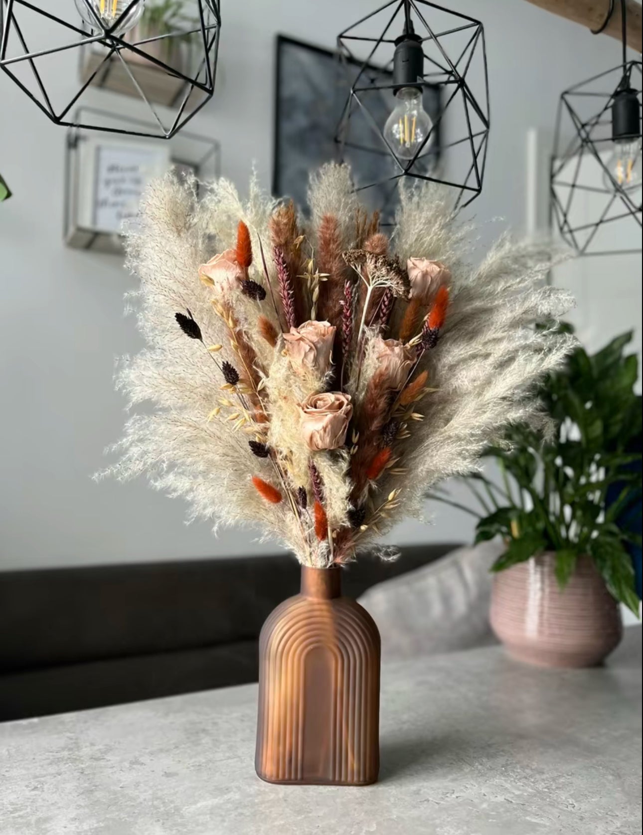 The Shan Arrangement - dried flowers, natural dried flowers, vase, dried roses